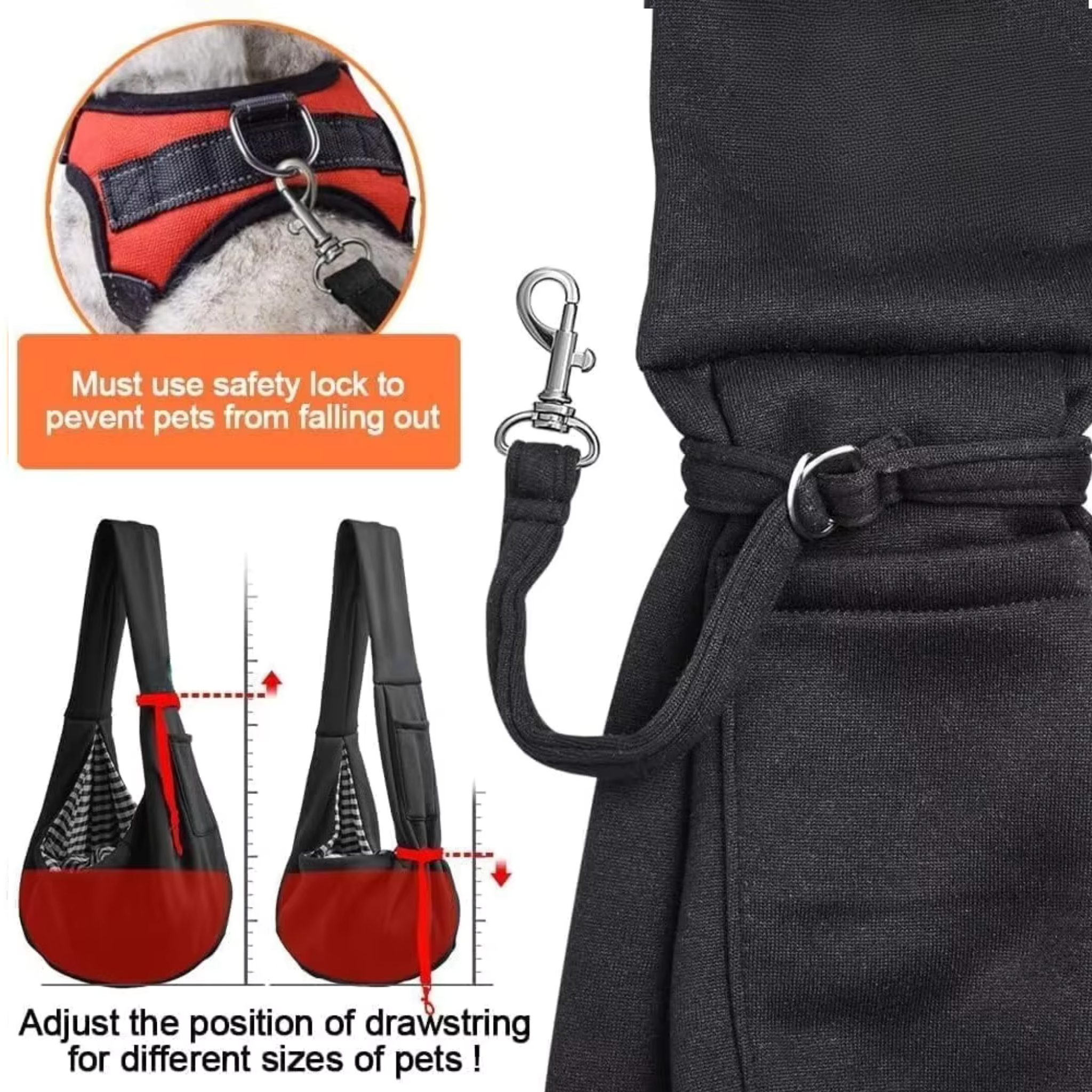 Soft Pet Sling Carrier for Small Dogs & Cats – Hands-Free Shoulder Bag with Safety Strap for Travel & Outdoor Walks