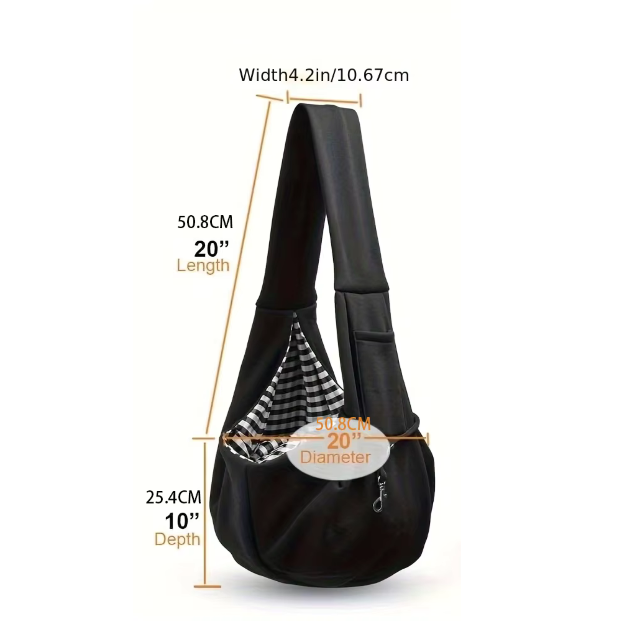 Soft Pet Sling Carrier for Small Dogs & Cats – Hands-Free Shoulder Bag with Safety Strap for Travel & Outdoor Walks