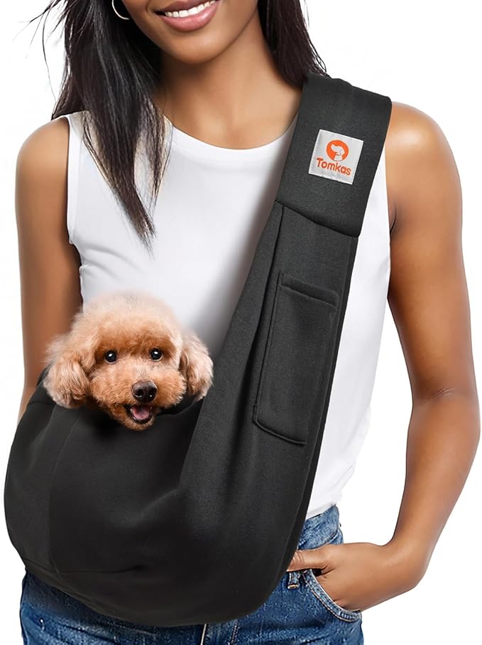Soft Pet Sling Carrier for Small Dogs & Cats – Hands-Free Shoulder Bag with Safety Strap for Travel & Outdoor Walks
