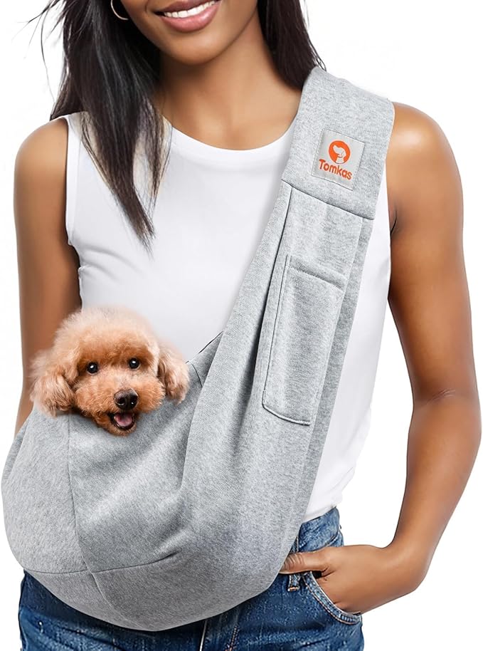 Soft Pet Sling Carrier for Small Dogs & Cats – Hands-Free Shoulder Bag with Safety Strap for Travel & Outdoor Walks