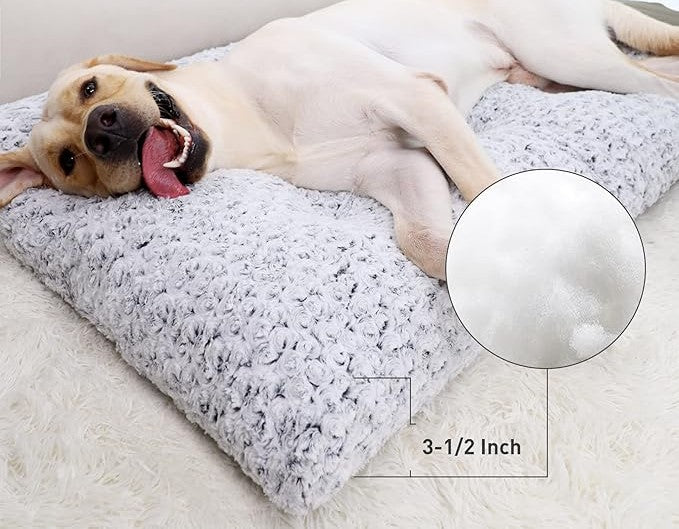 Plush Winter Pet Bed – Soft, Bite-Resistant Dog & Cat Cushion with Non-Slip Base
