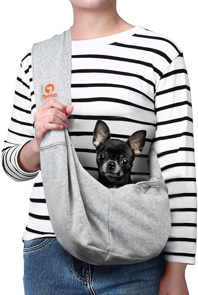 Soft Pet Sling Carrier for Small Dogs & Cats – Hands-Free Shoulder Bag with Safety Strap for Travel & Outdoor Walks