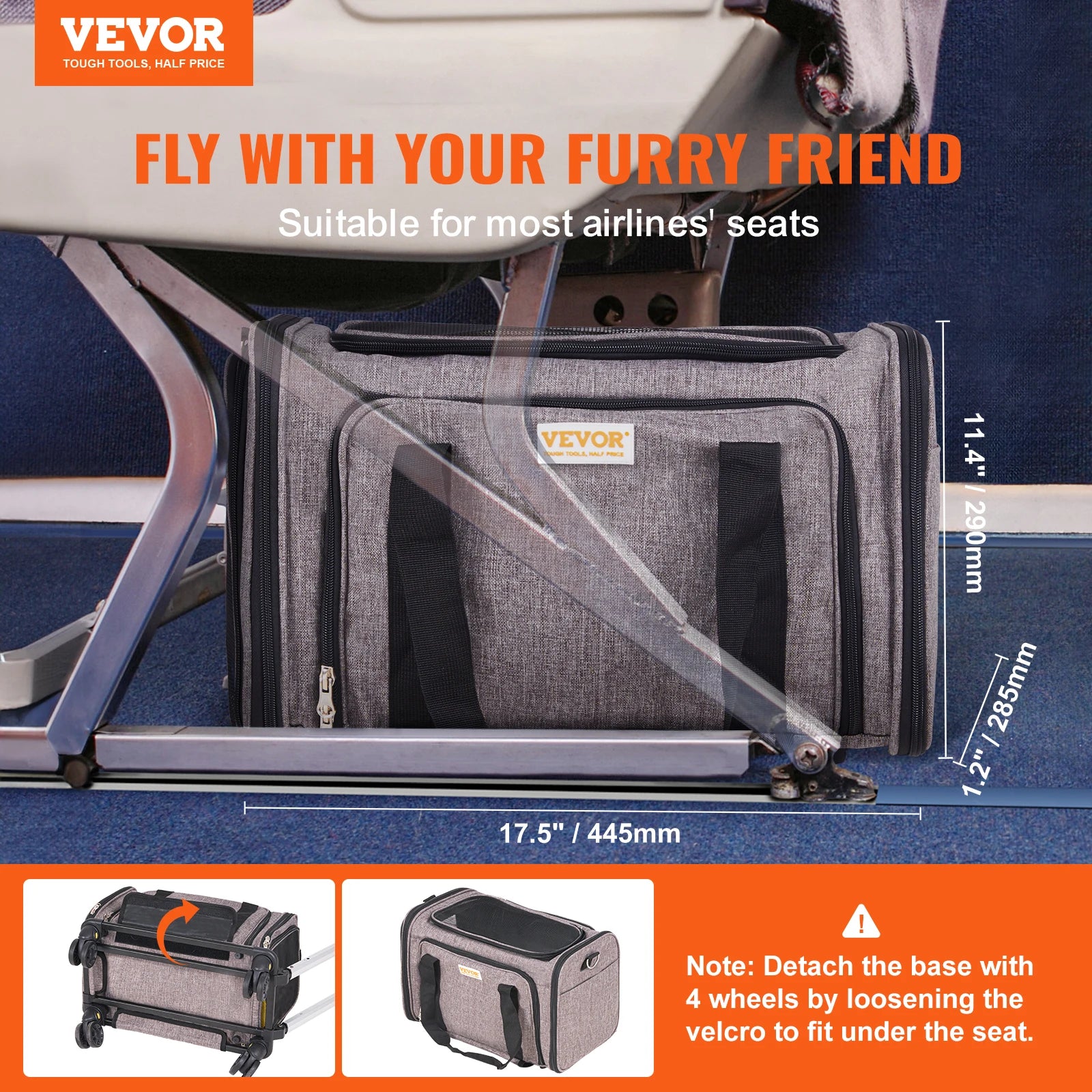  Outgoing Dog Carry Backpack with Telescopic Handle Wheels