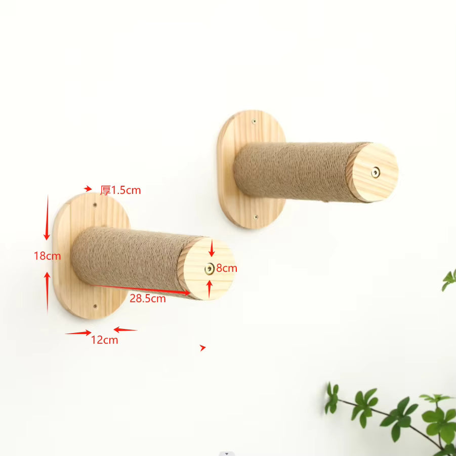 Wall-Mounted Cat Climbing Frame with Wooden Bed & Hammock – Multi-Level Activity Center for Indoor Cats