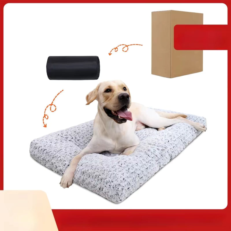 Plush Winter Pet Bed – Soft, Bite-Resistant Dog & Cat Cushion with Non-Slip Base