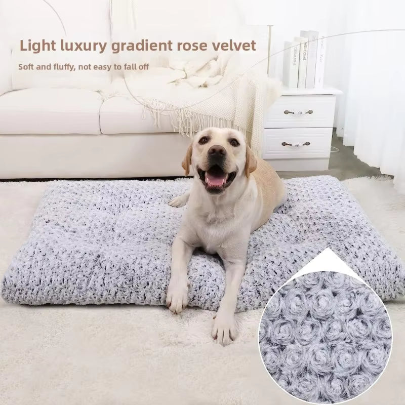 Plush Winter Pet Bed – Soft, Bite-Resistant Dog & Cat Cushion with Non-Slip Base
