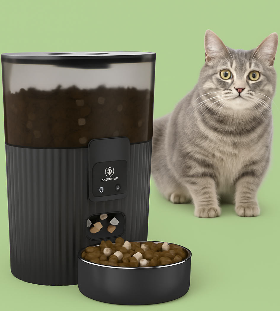 Smart Automatic Pet Feeder with WiFi Control – Cat & Dog Food Dispenser