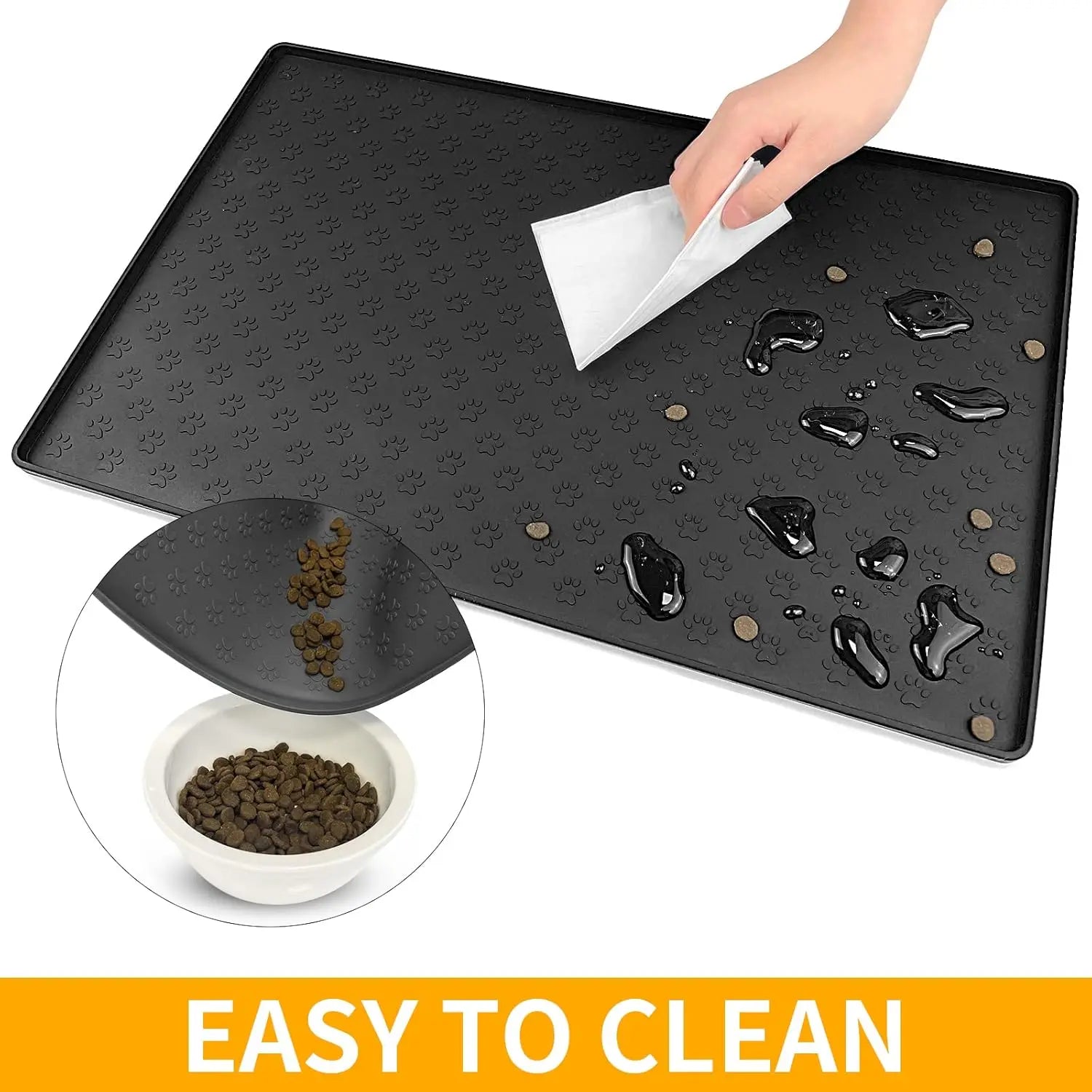 Waterproof Pet Food Mat for Prevent Food and Water Overflow Suitable for Small, Medium and Big Pet